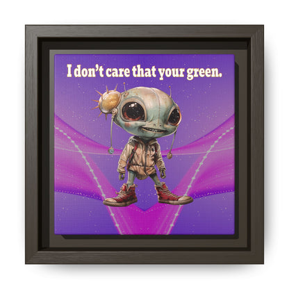 I don't care that your green - framed canvas art (purple-pink wave)