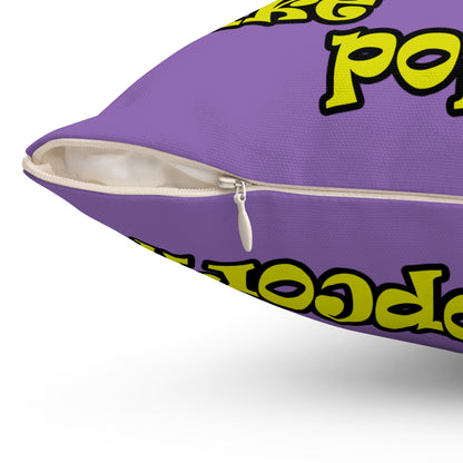 popping like popcorn - Spun Polyester Square Pillow - (light purple)