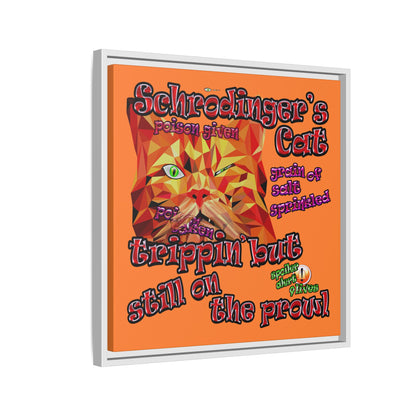 schrodinger's cat - framed canvas art (crusta)