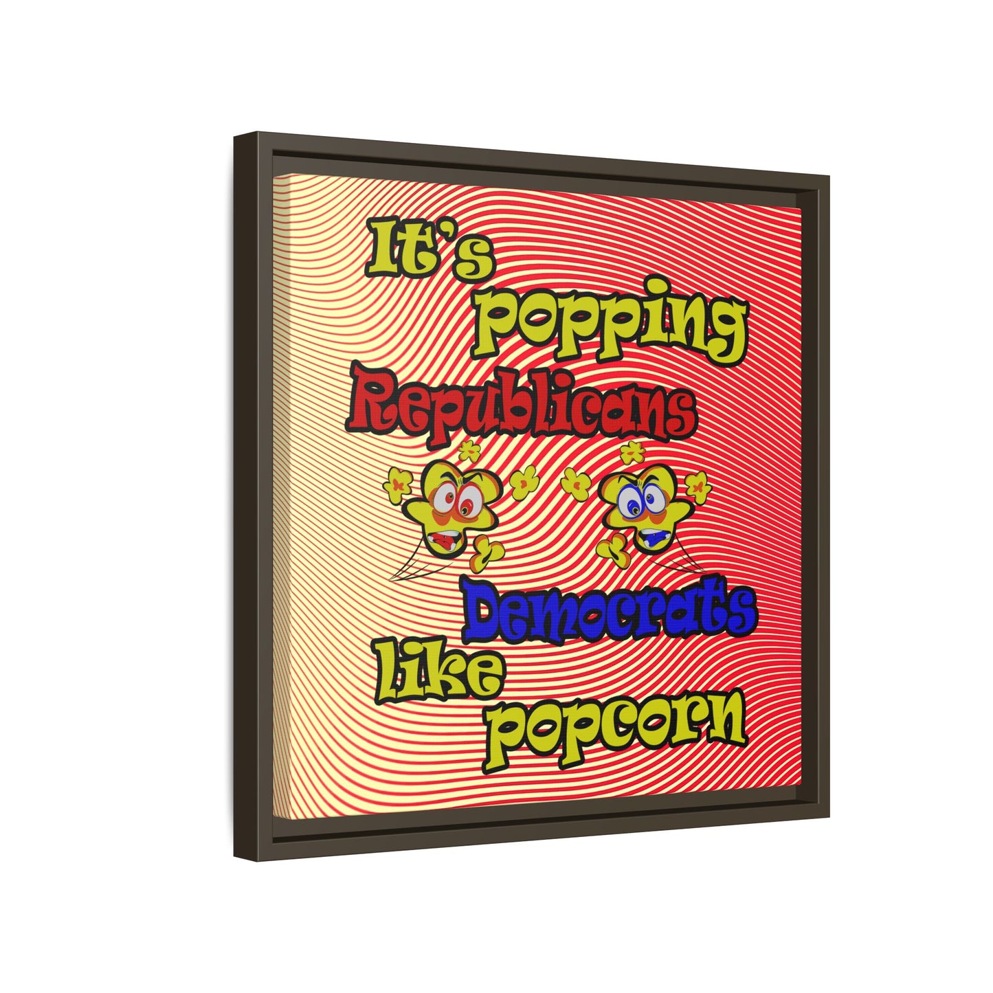 popping like popcorn - framed canvas art (yellow-orange wave)