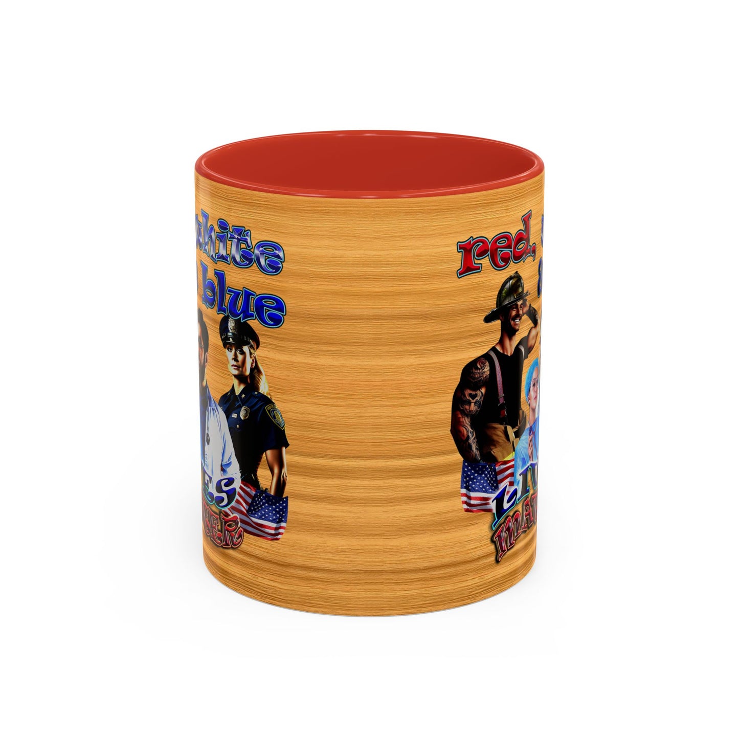 rw&b lives matter - Accent Mug (butterscotch wood finish)