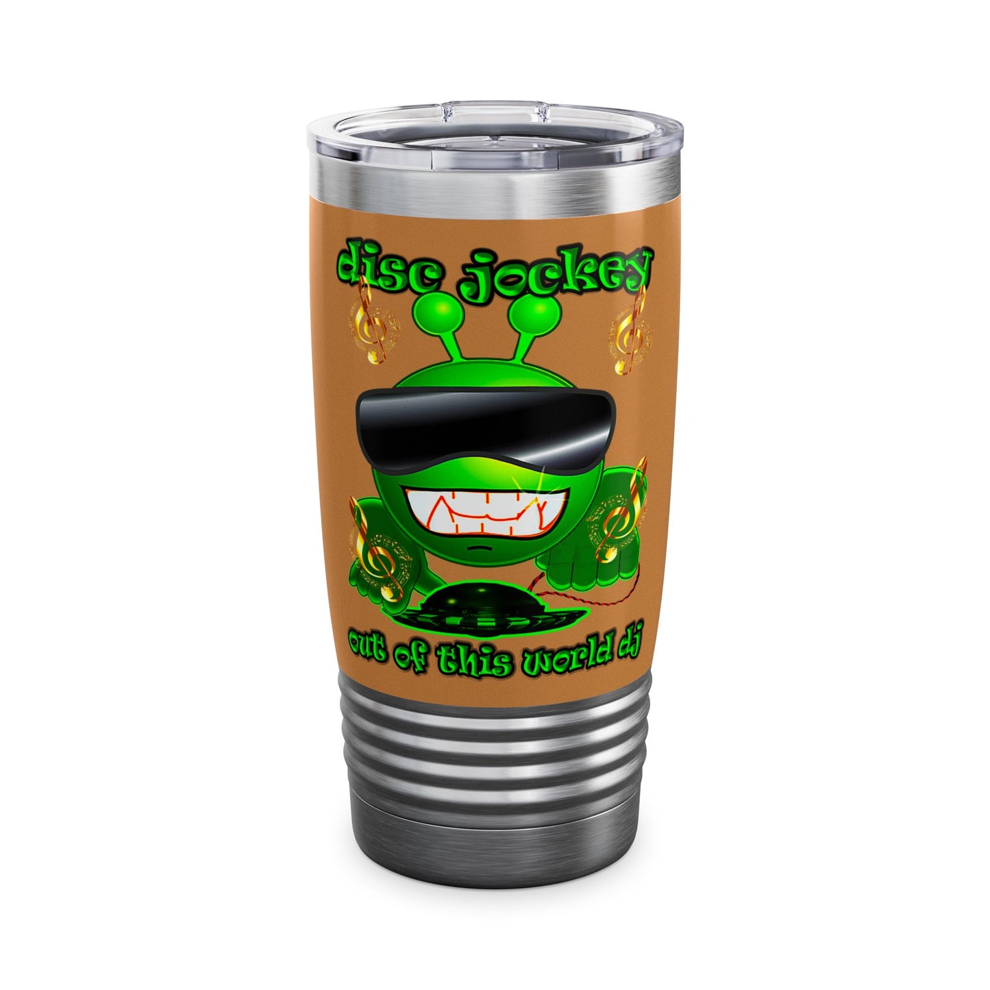 disc jockey - Ringneck Tumbler, 20oz (light brown)