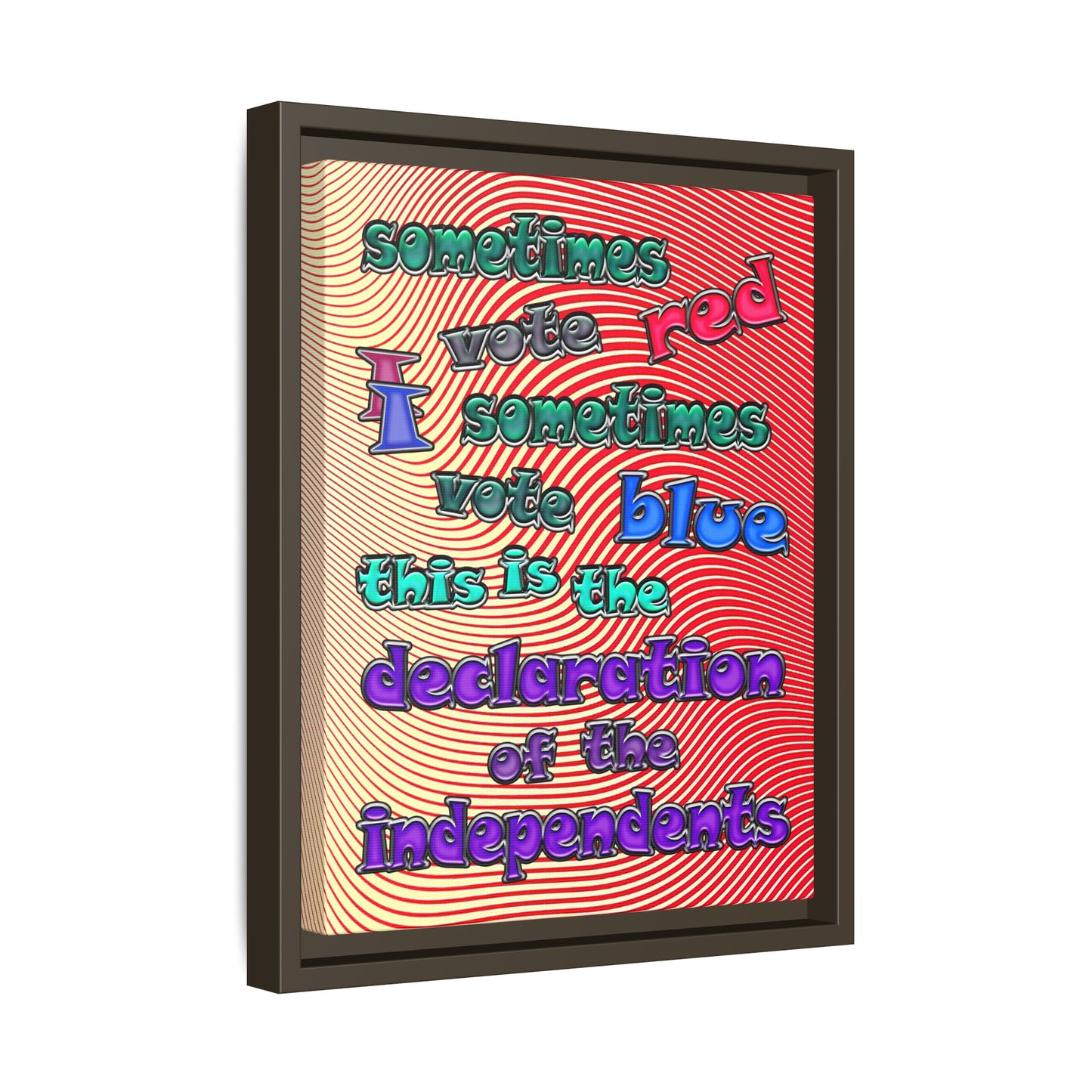 declaration of the independents - framed canvas art (yellow-orange wave)