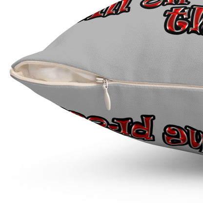 schrodinger's cat - Spun Polyester Square Pillow - (light grey)