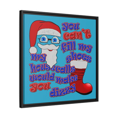 santa's shoes - framed canvas art (turquoise)