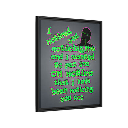 noticed you noticing - framed canvas art (grey-light grey)