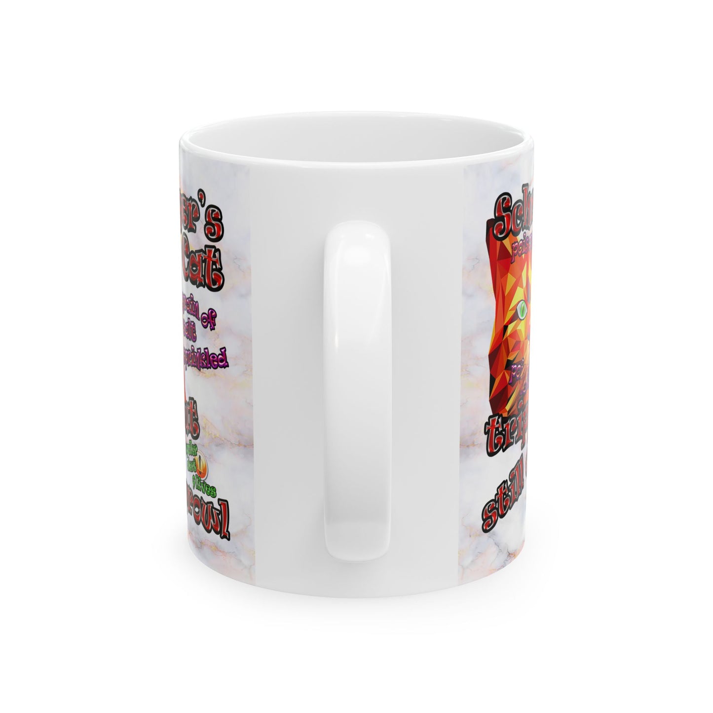 schrodinger's cat - White Mug (white marble)