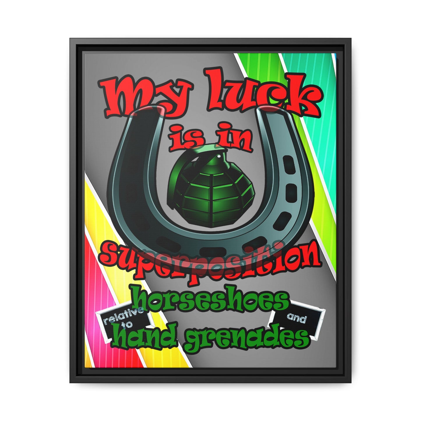 my luck - framed canvas art (rainbow split)