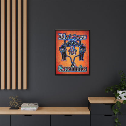 em cee squared - framed canvas art (burnt orange)