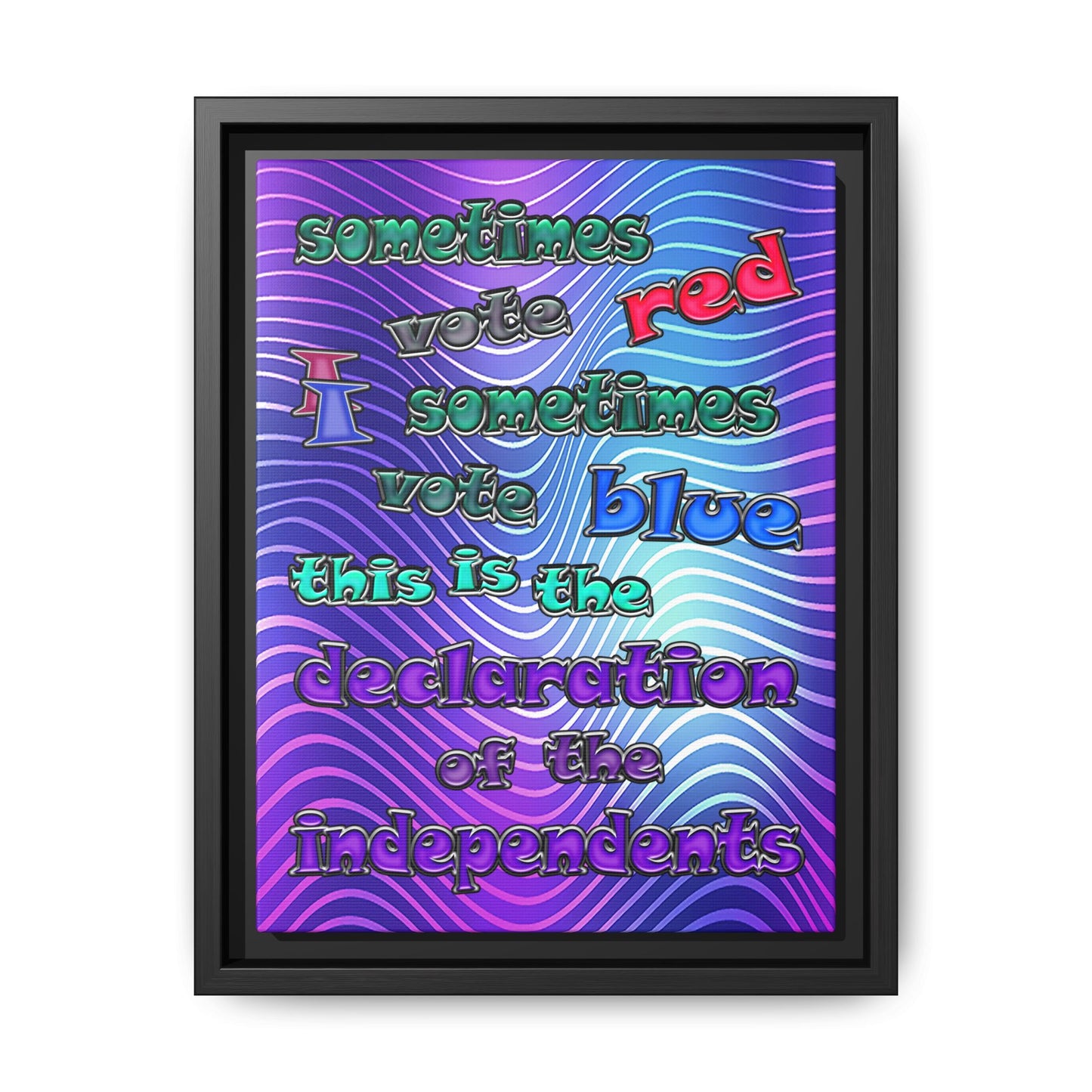 declaration of the independents - framed canvas art (purple wave)