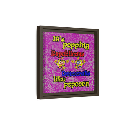 popping like popcorn - framed canvas art (pink swirl)