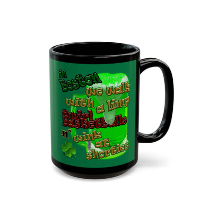 celtics logo - Black Mug (dark green)