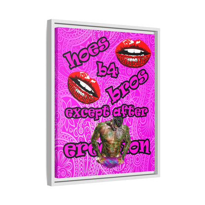 hoes b4 bros - framed canvas art (pink swirl)