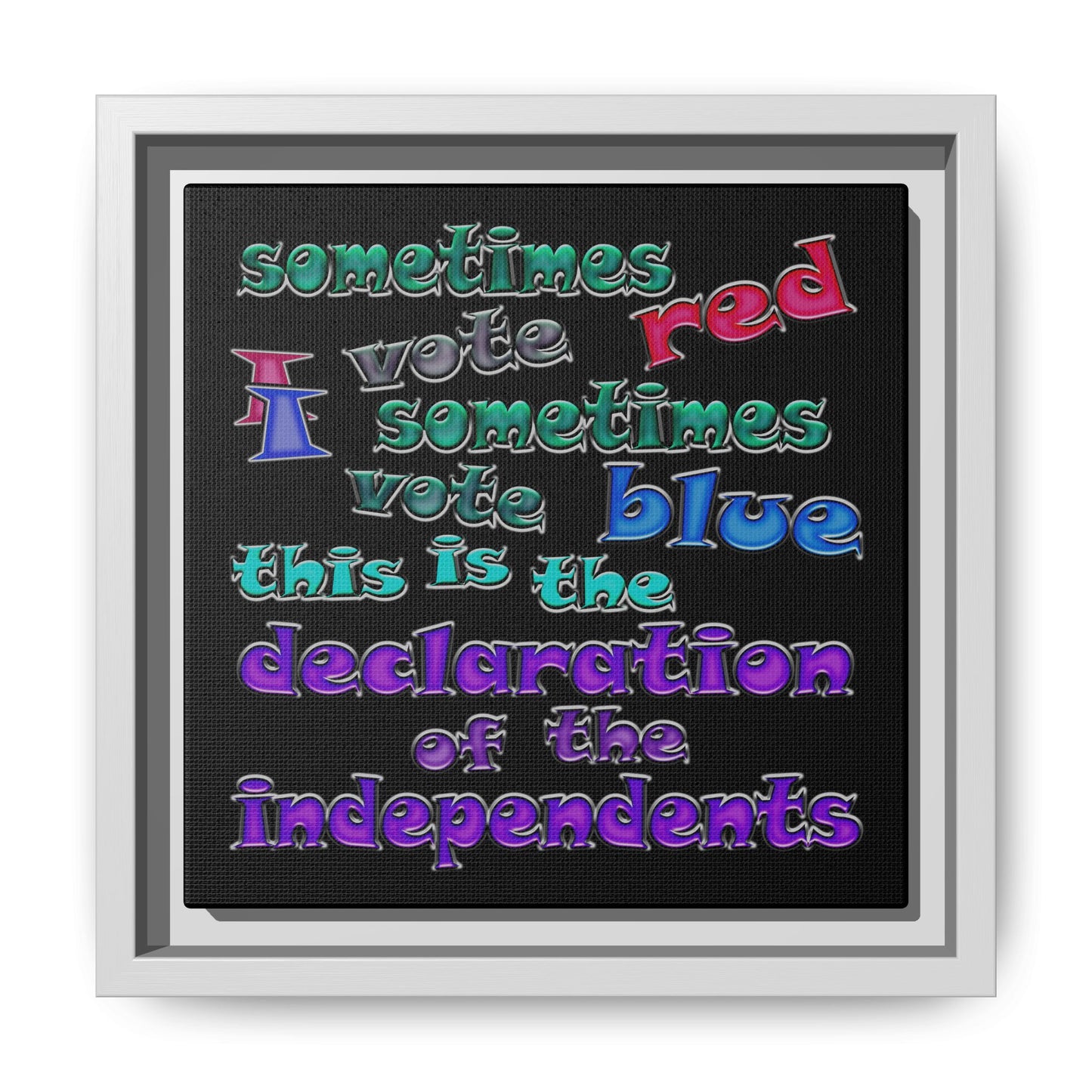 declaration of the independents - framed canvas art (black)