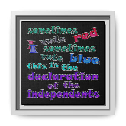 declaration of the independents - framed canvas art (black)