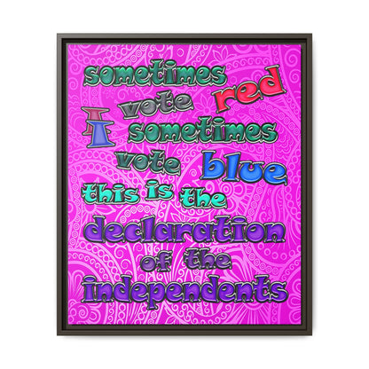 declaration of the independents - framed canvas art (pink swirl)
