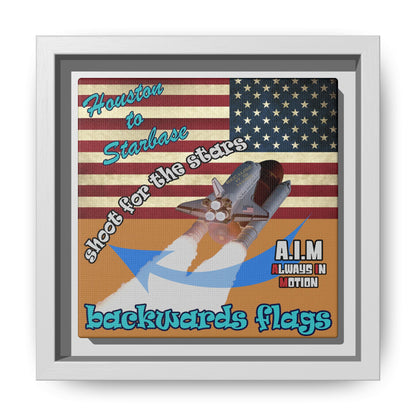 shoot for the stars - framed canvas art (light brown)