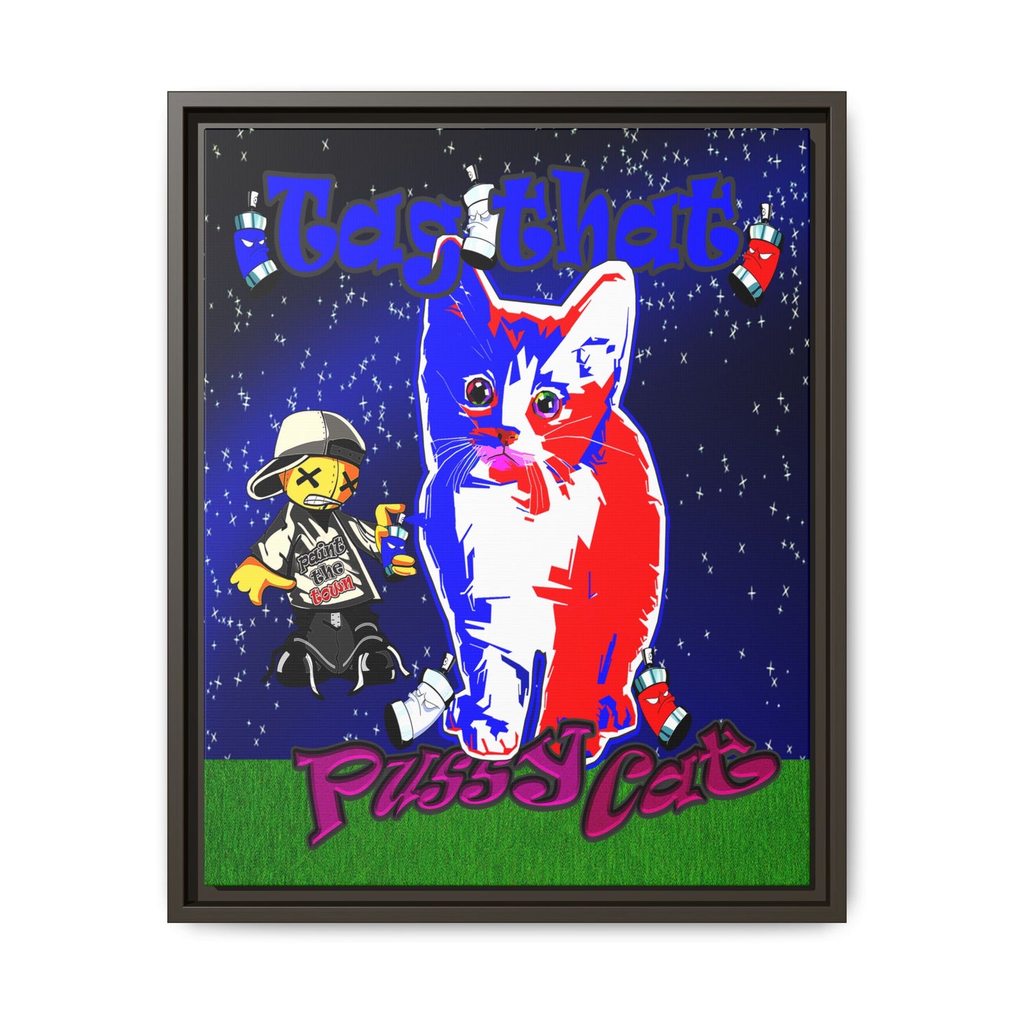 tag that - framed canvas art ('snoops' background)
