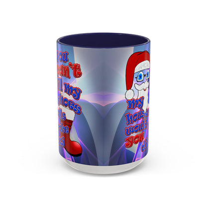 santa's shoes - Accent Mug (grey-pink wave)
