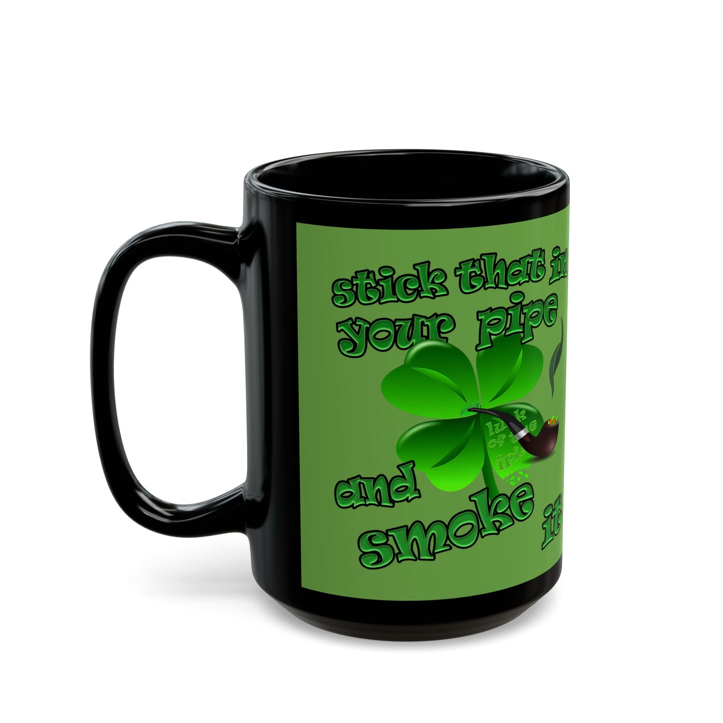 celtics logo - Black Mug (green)