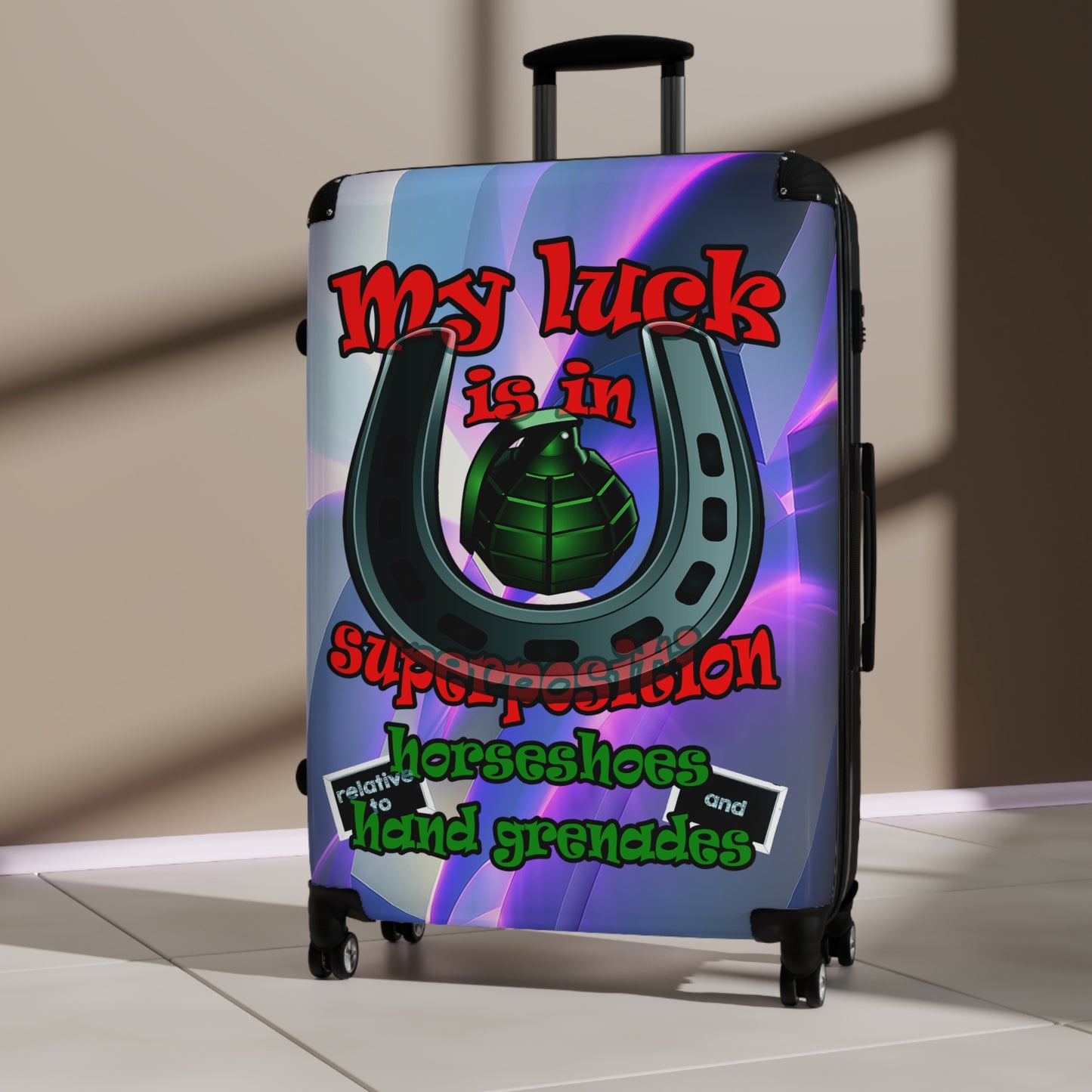 my luck - Suitcase (grey-pink wave)