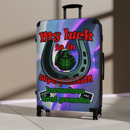 my luck - Suitcase (grey-pink wave)