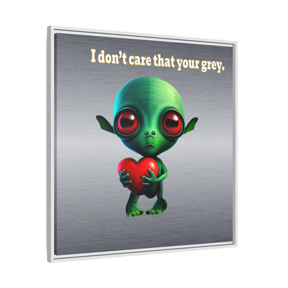 I don't care that your grey - framed canvas art (brushed nickel)