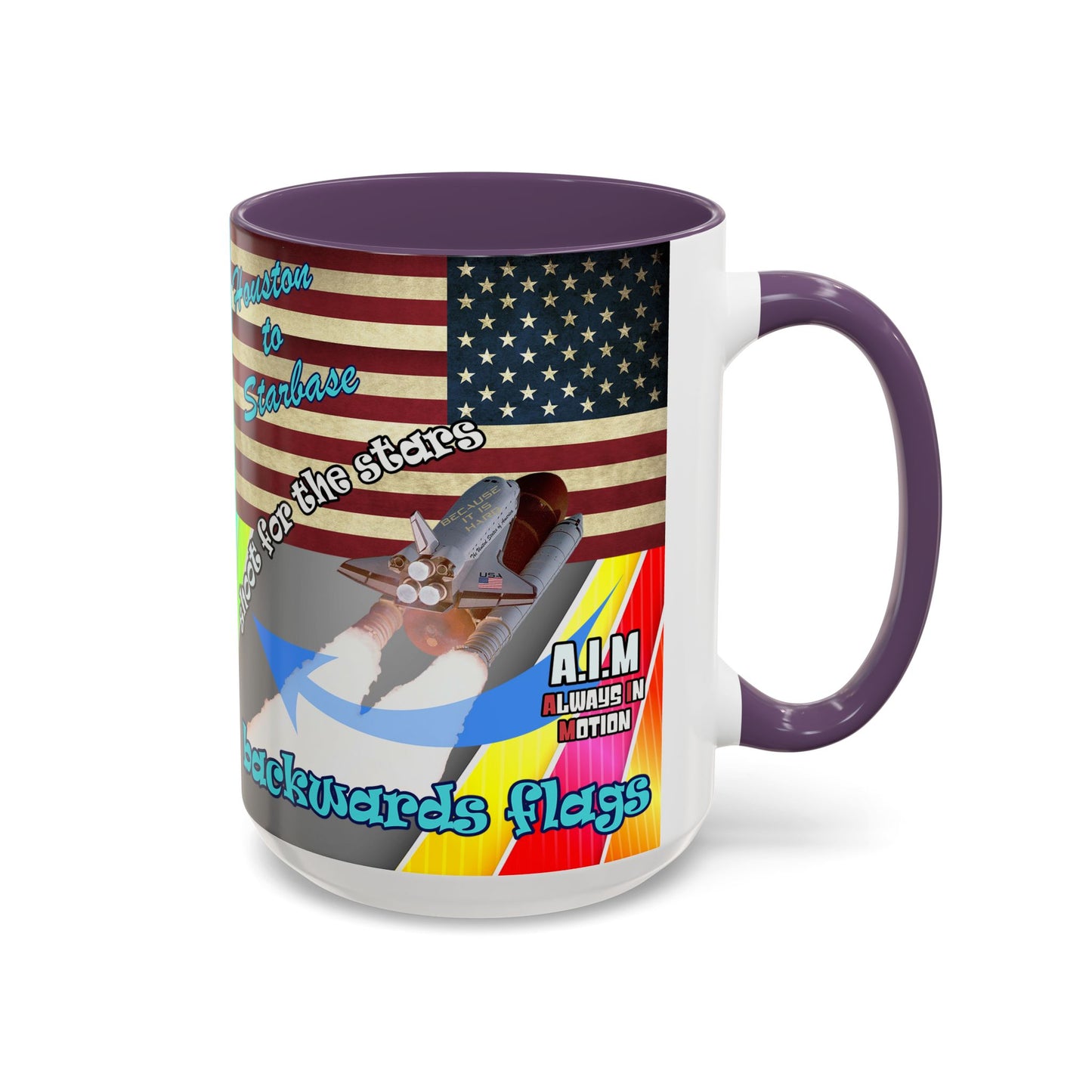 shoot for the stars - Accent Mug (rainbow split)