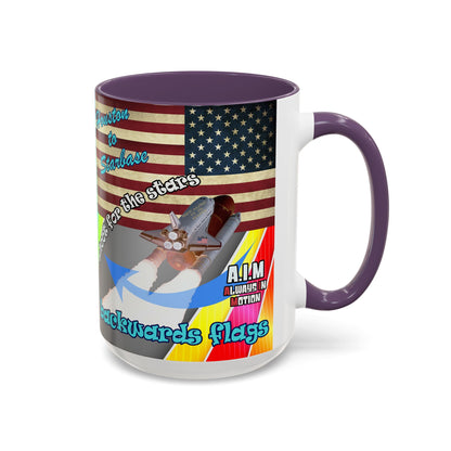 shoot for the stars - Accent Mug (rainbow split)