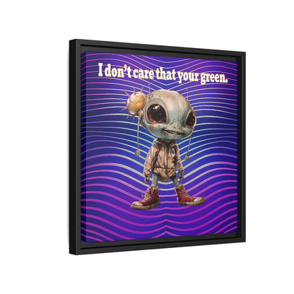 I don't care that your green - framed canvas art (purple wave)