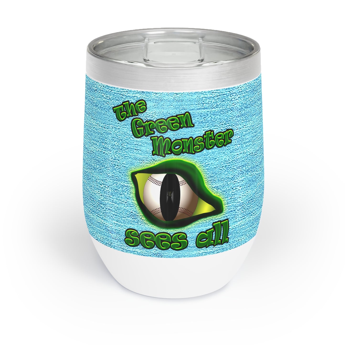 green monster - Chill Wine Tumbler (faded blue)