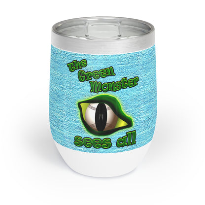 green monster - Chill Wine Tumbler (faded blue)