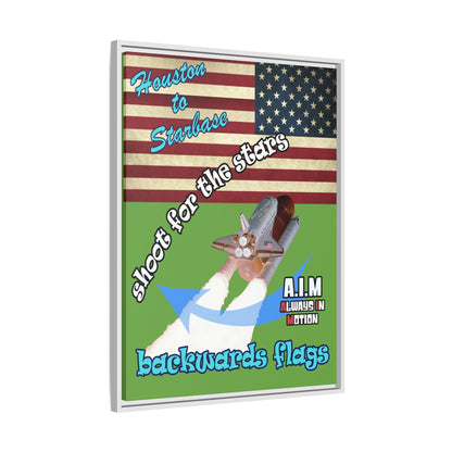 shoot for the stars - framed canvas art (green)