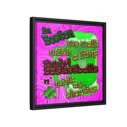 celtics logo - framed canvas art (pink swirl)