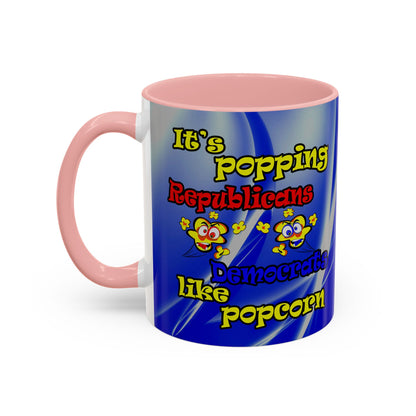 popping like popcorn - Accent Mug (blue-white wave)