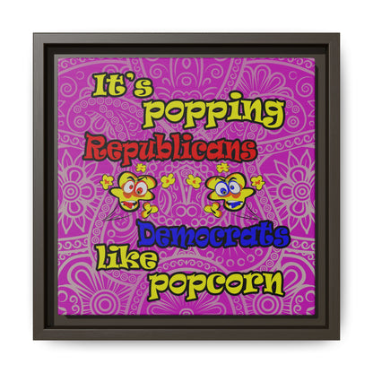 popping like popcorn - framed canvas art (pink swirl)