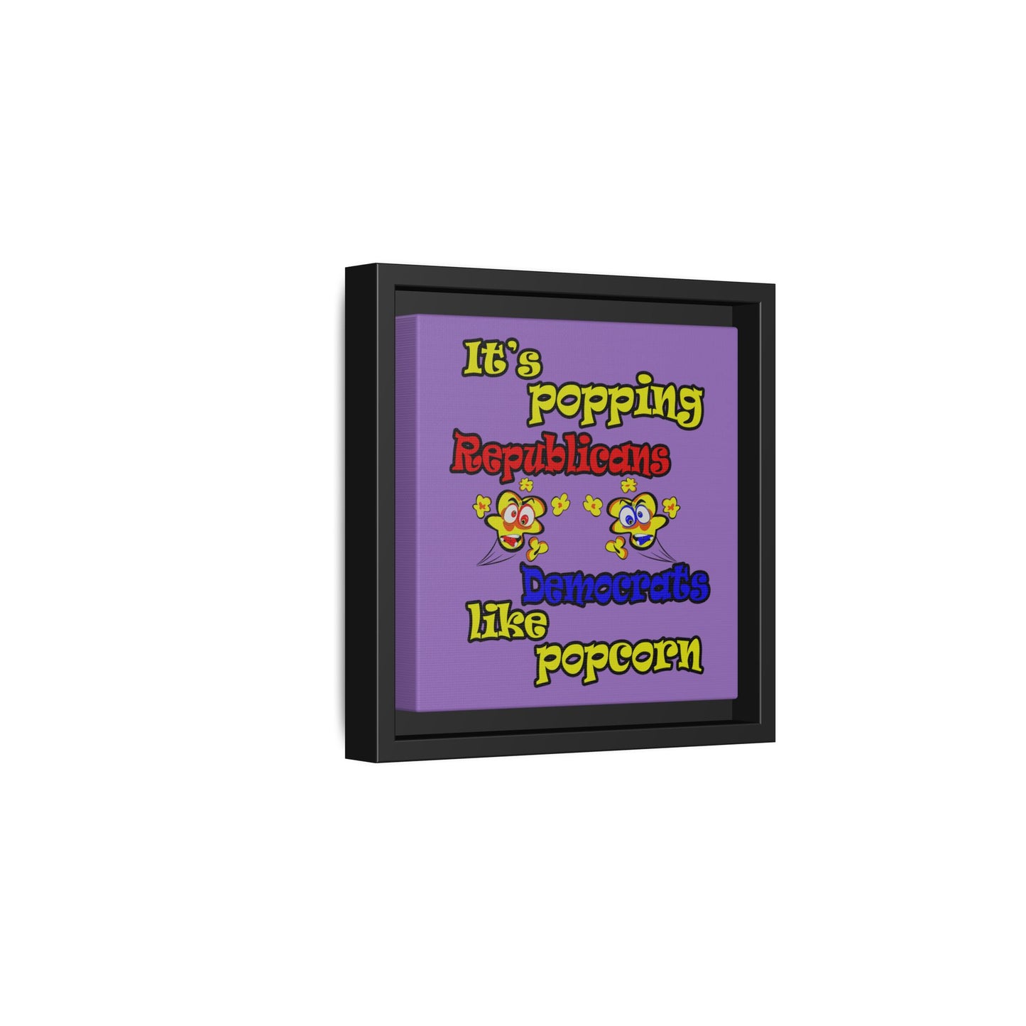 popping like popcorn - framed canvas art (light purple)