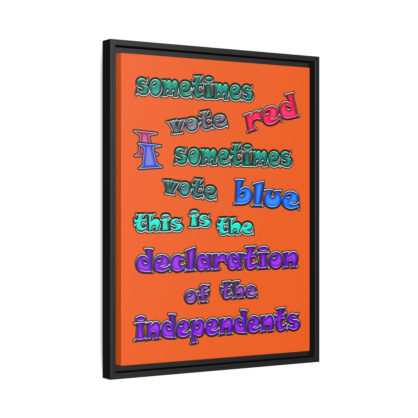 declaration of the independents - framed canvas art (orange)