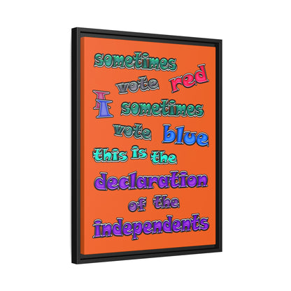 declaration of the independents - framed canvas art (orange)
