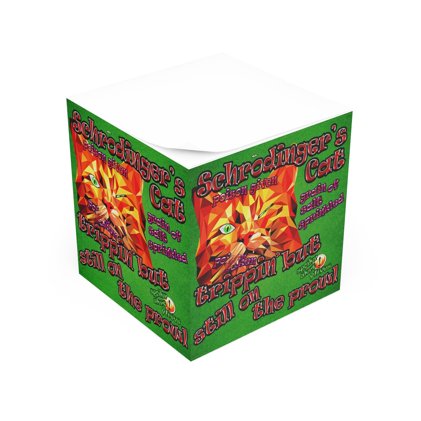 schrodinger's cat - note cube (green turf)