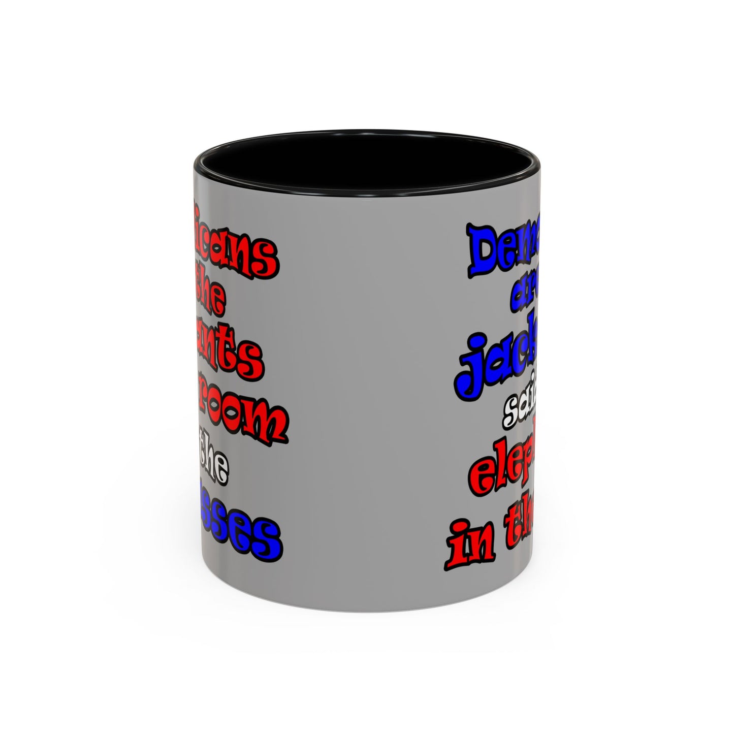 donkeys and elephants - Accent Mug (light grey)