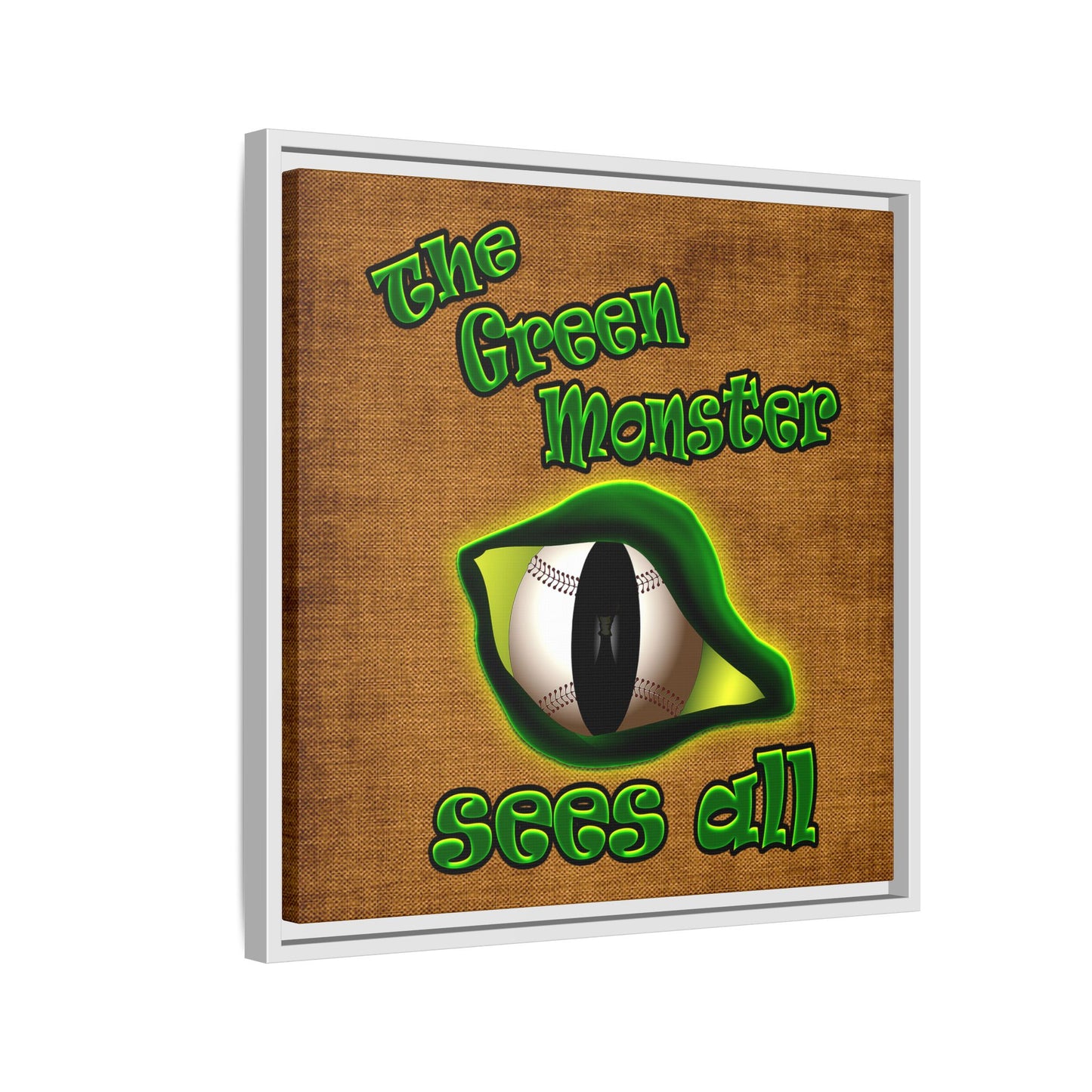 green monster - framed canvas art (brown papyrus)