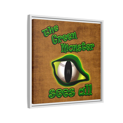 green monster - framed canvas art (brown papyrus)