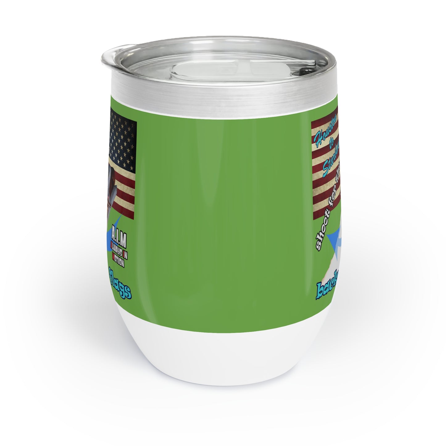 shoot for the stars - Chill Wine Tumbler (green)