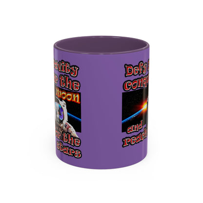 defy conquer reach - Accent Mug (light purple)