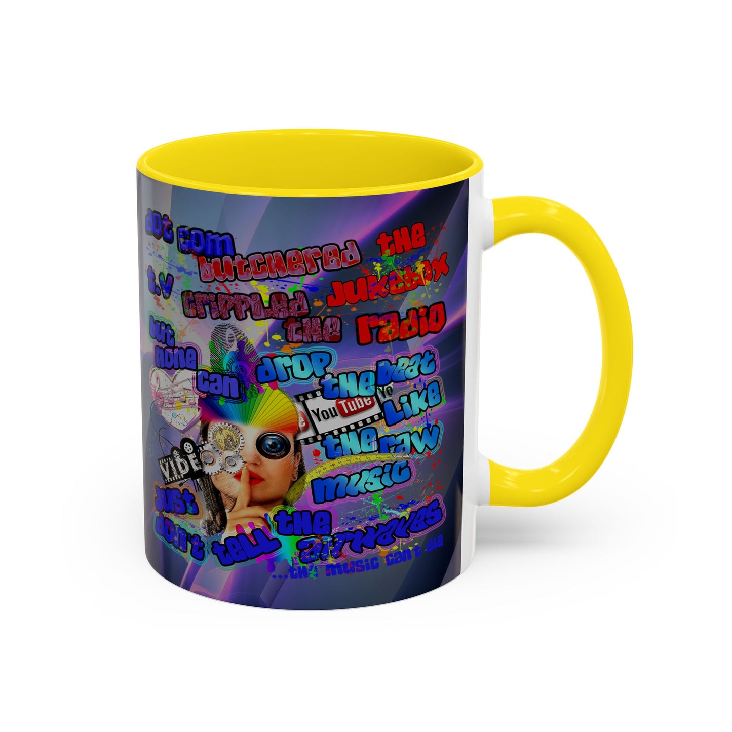 drop the beat - Accent Mug (grey-pink wave)