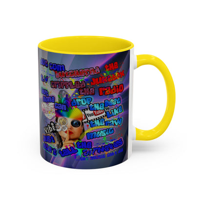 drop the beat - Accent Mug (grey-pink wave)