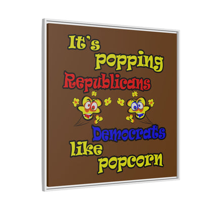 popping like popcorn - framed canvas art (brown)