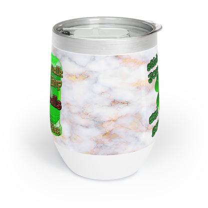 celtics logo - Chill Wine Tumbler (white marble)