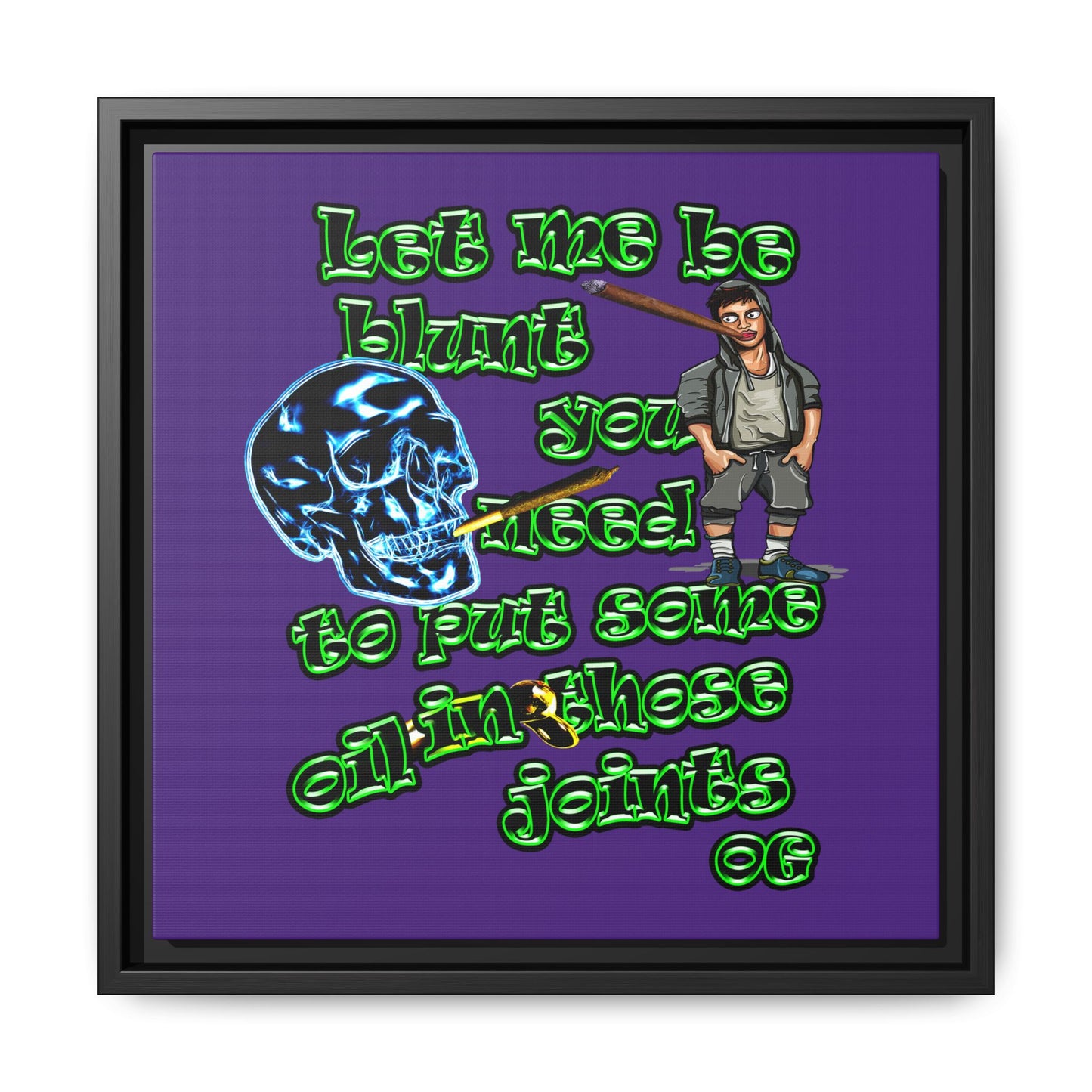 og - framed canvas art (purple)